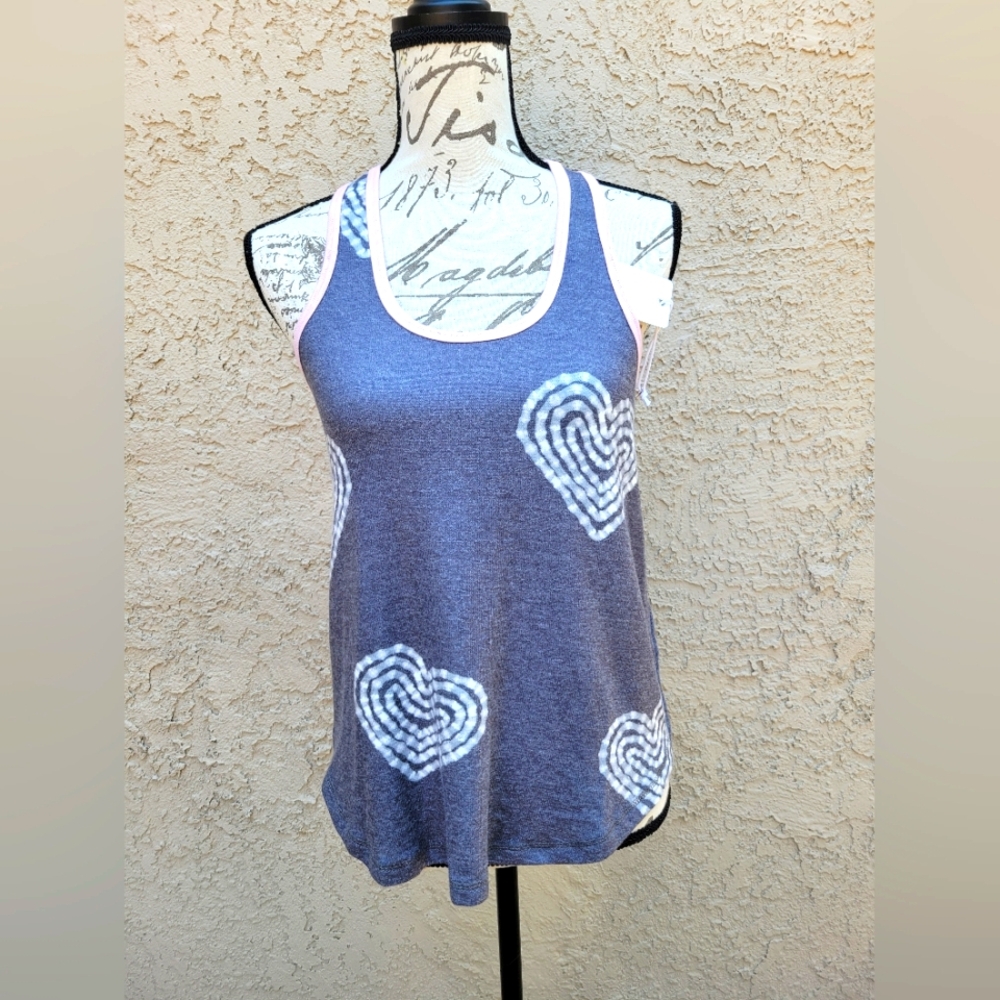 NWT PJ Salvage Bless Your Heart Soft Gray Tank Top‎ Pajama Nightwear Top XS